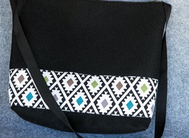 Black felt zipper bag