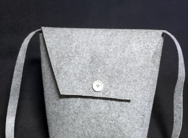 Grey felt medium sized sling bag