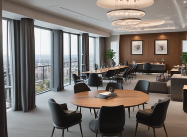 A professional coach engaging with a client in a serene office environment.