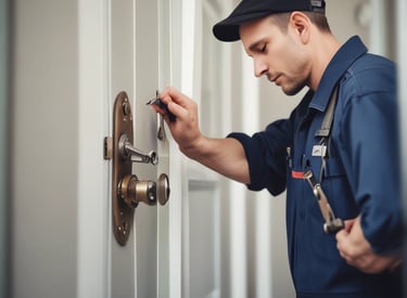 person holds door lever