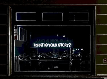 An office with text what is your story
