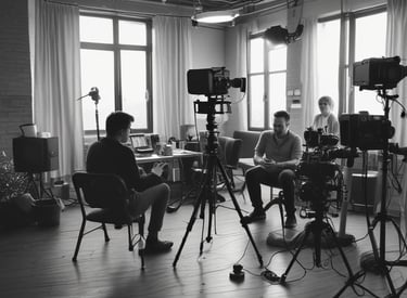 A large white sign spelling out 'HOLLYWOOD' set against a hillside covered with greenery and shrubs. The bright sky with scattered clouds forms the backdrop.