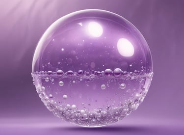 A crystal ball is placed in front of a computer screen displaying colorful code and text. The ball reflects and distorts the vivid lines of code, giving them a swirling, abstract appearance. The background is mostly dark, highlighting the bright neon colors of the text on the screen.
