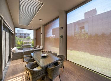 zip curtain system for patio sun and bug protection