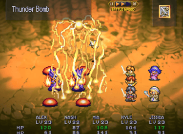 Lunar Silver Star Story Battle Screen