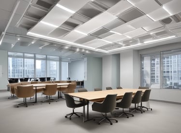 A ceiling design featuring intricate, abstract calligraphic patterns with illuminated cutouts. The patterns appear fluid and artistic, spreading across the entire surface. Gentle lighting enhances the visual appeal, creating a calming atmosphere.