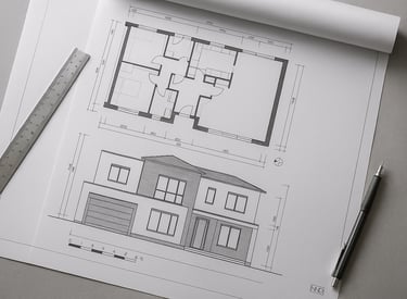 a drawing of a house with a ruler and ruler | Nour Nagy Designs
