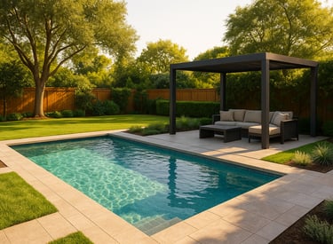 a pool with a couch  | Nour Nagy Designs