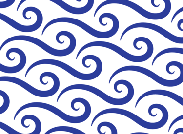 a blue and white pattern of a wave of waves