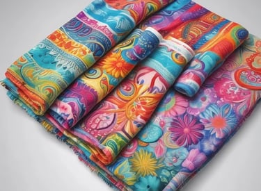 a bunch of colorful fabrics and fabric with a variety of different colors