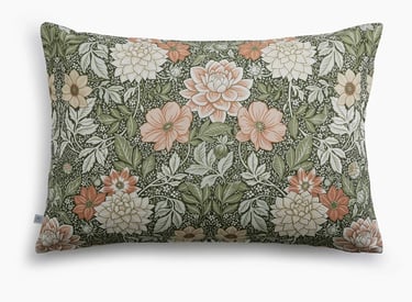 a pillow with a floral pattern on it
