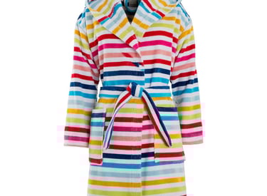 a colorful striped rober with a colorful striped robe