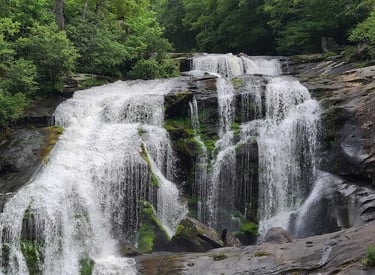 Tellico Plains TN - Bald River Falls can freeze in the winter, covered in a blanket of snow