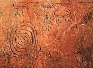 Sedona - Palatki Heritage Site, pictographs represent a symbol for an Indian word or phrase