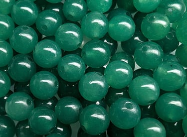 Perles en Aventurine, couleur vert profond