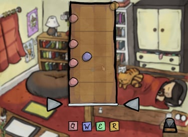 a shot of the rhythm-based part of the game.