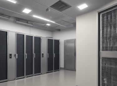 Brightly lit refrigerators filled with an assortment of beverages, including energy drinks, sodas, and juices, neatly arranged and displayed through glass doors.