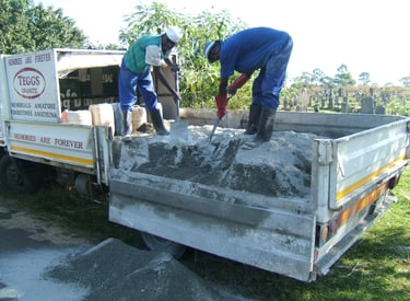 Tegg's granite fitting staff getting ready for a fitting