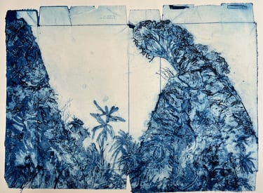 Peacock Garden collagraph