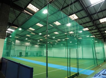 Sports net set up around a local playground.