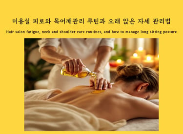 A woman receiving oil massage, representing hair salon fatigue and neck shoulder care