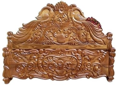 Handcrafted Teak Wood Bed – Artisan Made in India