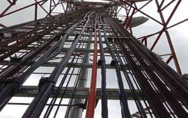 a tall tower with a very tall tower