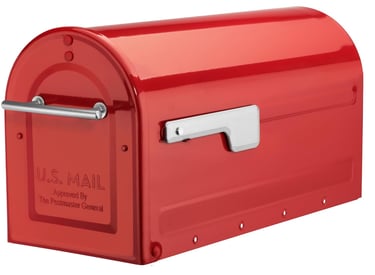 bright red mailbox
