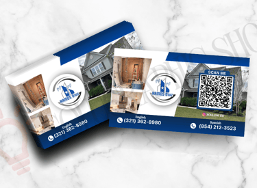 Tarjeta de presentación personalizada con logo y código QR, diseño por Solugraphic Shop