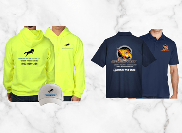 Hoodie, gorra vinil y polo DTF personalizados con logo - Solugraphic Shop