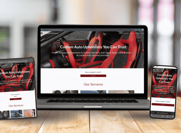 Diseño web responsivo de Solugraphic Shop en computadora, tablet y teléfono