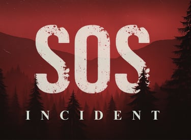SOS Incident game key art - narrative driven psychological horror indie game