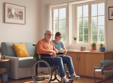 A group of children and adults are holding up various signs advocating for disability rights and inclusion in sports. The signs have messages like 'We want unified sports in the Paralympics to mainstream disability,' 'Support disability rights,' 'Don't look at the less, look at the records,' and 'Yes I can.' The participants are wearing blue shirts with orange and red lettering and are standing on an outdoor street with trees and buildings in the background.