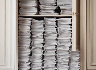 A tablet displaying a document is placed on top of a closed book. Both items rest on a round black table. The document on the tablet screen appears to be text-based, possibly an article or notes.