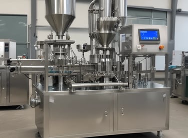 A large, industrial machine component is centrally positioned in a factory setting. The machinery appears to be part of a mechanical assembly line, mounted on a sturdy black stand with a metallic surface. The background includes structural beams and various pieces of industrial equipment, with a focus on mechanical and robust engineering. The floor is painted a rusty red and the walls have industrial elements such as piping and storage areas.