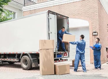 nakliyat kamyonu ve asansör sistemi