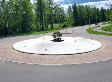 art installation on the roundabout
