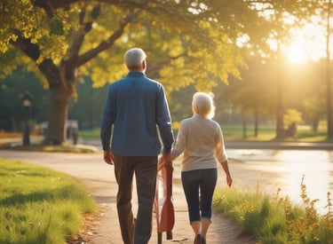 A quiet street scene features a row of brick buildings, including the GHM Insurance Agency. The street is lined with sidewalks adorned with colorful flowers in planters. An American flag is mounted on a lamppost, and across the street are more brick buildings with architectural details. A few cars are parked along the street.