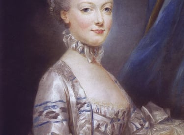 Pastel of Marie-Antoinette, central subject of this themed tour, painted by Joseph Ducreux in 1769