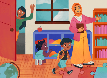 back to school cartoon illustration