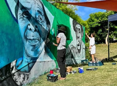 AIRJP Tagman, Emilie BLUE Art, fresque, performance