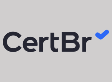 a cert brs logo with a tick