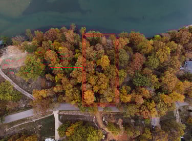 Property in fall with boundary markers added. 