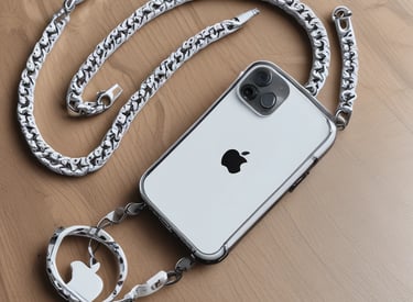 A minimalist workspace with elegant jewelry pieces displayed on a wooden table.