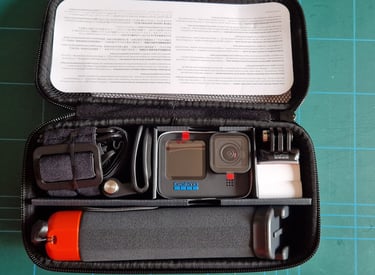 a case with a camera and a cell phone
