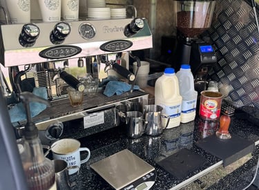 francino contempo coffee machine at the mobile coffee cart in Bath