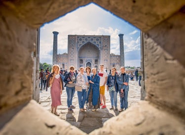 Expats are in front of a Medrese