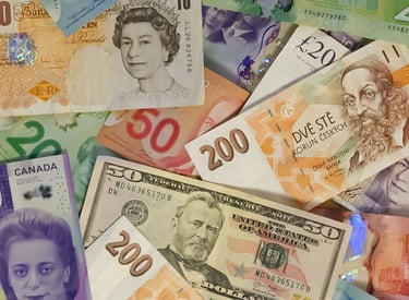 Different Currencies on the table