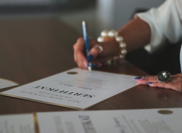 CEO is signing certificates