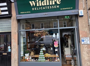 a shop front dor a delicatessen Kempock Street in Gourock